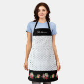 Chic Personalisiert Polka Dots mit Rose Border Schürze (Getragen)