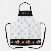 Chic Personalisiert Polka Dots mit Rose Border Schürze (Vorderseite)