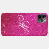 Chic Personalisiert rosa magenta Glitzern Glitzer Case-Mate iPhone Hülle (Rückseite (Horizontal))