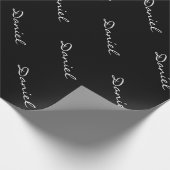 Chic personalisiert Schwarz/Weiß matt Schwarz Geschenkpapier (Ecke)