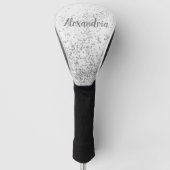Chic Personalisiert Silver Confetti Golf Headcover (Vorderseite)