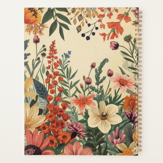 Chic personalized Flower  Productivity & Goal  Planer (Rückseite)