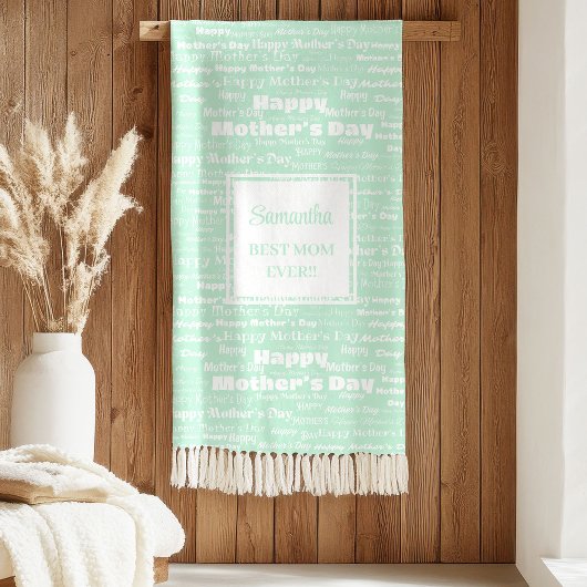 Chic Personalized Gift for Mom Pastel Blanket Sherpadecke