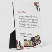 chic Personalized Love Letter Handwritten & Foto Fotoplatte (Seite)