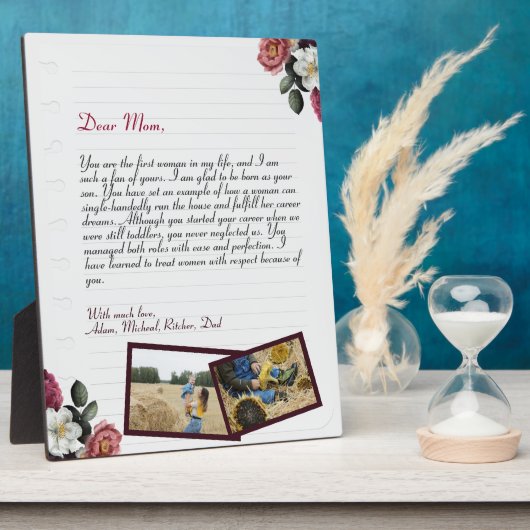 chic Personalized Love Letter Handwritten & Foto Fotoplatte (Seite)