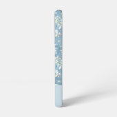 Chic Personalized Name/ Pastel Blue Leaf Motif  Samsung Galaxy Hülle (Linke Seite)