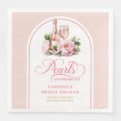 Chic Personalized Pearls and Prosecco Napkins Serviette (Vorderseite)