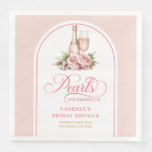 Chic Personalized Pearls and Prosecco Napkins Serviette (Vorderseite)