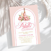 Chic petals and prosecco blush gold shower invite einladung