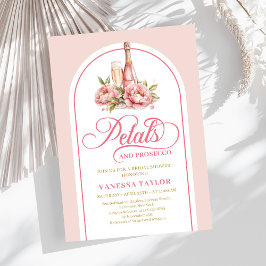 Chic petals and prosecco blush gold shower invite einladung