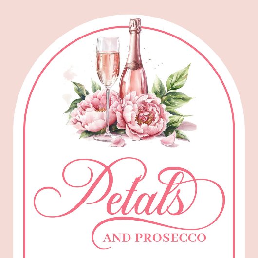 Chic petals and prosecco blush gold shower invite einladung