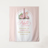 Chic petals and prosecco bridal shower tapestry wandteppich (Vorderseite)
