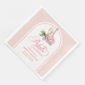 Chic Petals and Prosecco Personalized Name Napkins Serviette (Ecke)