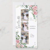 Chic Petals Pink Rose Eukalyptus Foto Strip Save The Date (Vorderseite)