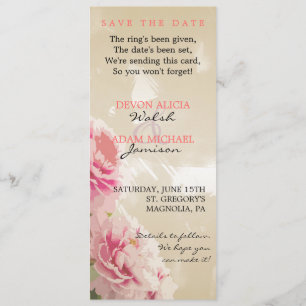 Chic-Pfingstrose Blumenwedding Save the Date
