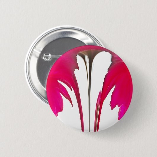 Chic phantastische Rote Rose unter dem weißen Himm Button (Vorne & Hinten)