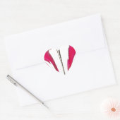 Chic phantastische Rote Rose unter dem weißen Himm Herz-Aufkleber (Umschlag)