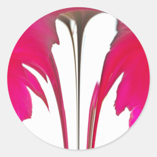 Chic phantastische Rote Rose unter dem weißen Himm Runder Aufkleber