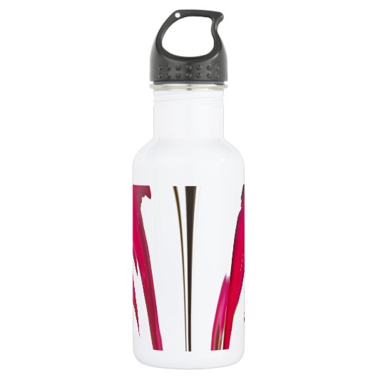 Chic phantastische Rote Rose unter dem weißen Himm Trinkflasche (Vorderseite)