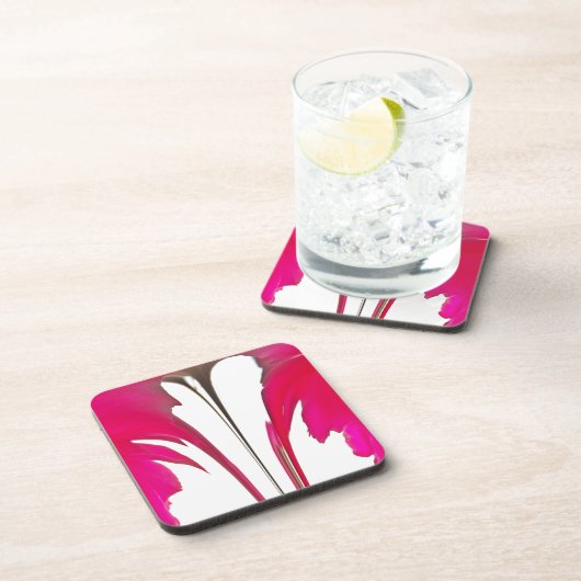 Chic phantastische Rote Rose unter dem weißen Himm Untersetzer (Rechte Seite)