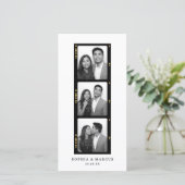 Chic Photo-booth Filmstrip Wedding Save The Date (Stehend Vorderseite)