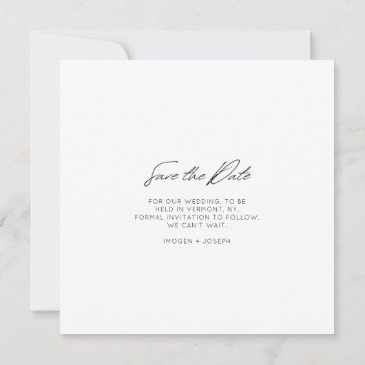 Chic Photo Chic Flat Wedding Save The Date Card (Rückseite)