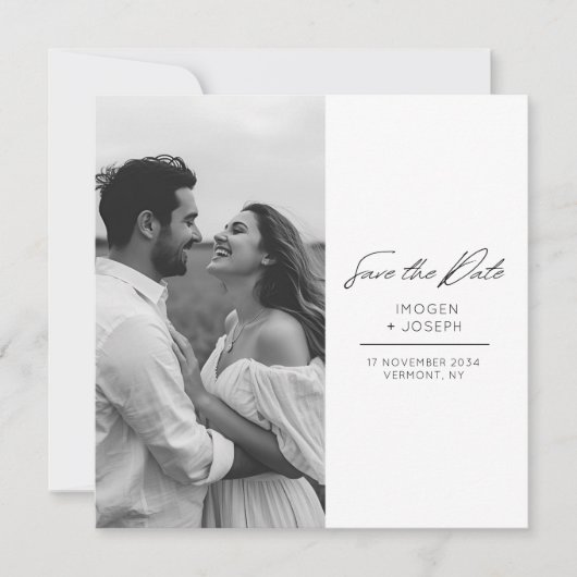 Chic Photo Chic Flat Wedding Save The Date Card (Vorderseite)