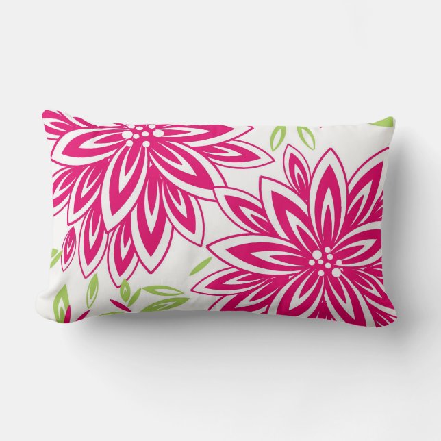 CHIC PILLOW_PRETTY 561 HEISSES PINK/GREEN MIT LENDENKISSEN (Vorderseite)