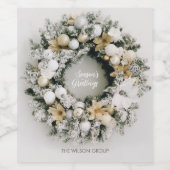 Chic Pine Christmas Wreath Weinlabel Weinetikett (Einzelnes Label)