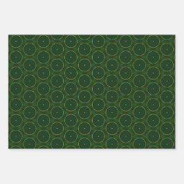 Chic Pine Green und Gold Decoration Weihnachten Geschenkpapier Set