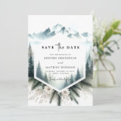 Chic Pine Mountain Wedding Save The Date (Stehend Vorderseite)