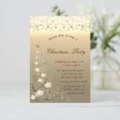 Chic Pine Tree, Balls Dots Corporate Weihnachten Einladung (Stehend Vorderseite)