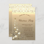 Chic Pine Tree, Balls Dots Corporate Weihnachten Einladung (Vorne/Hinten)