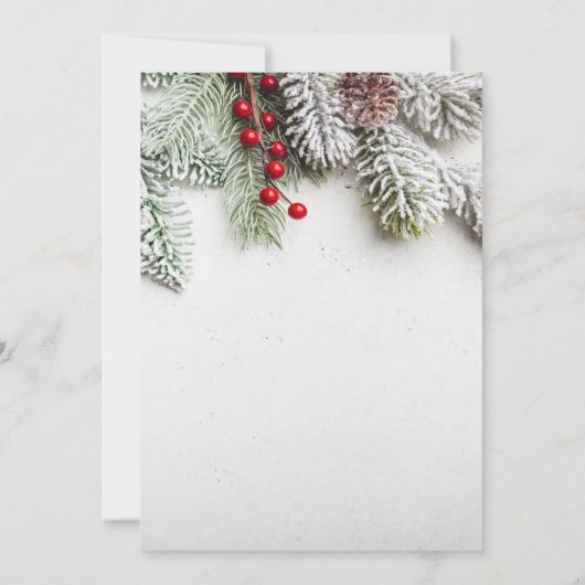 Chic Pine Trees Branches Snow Christmas Company I Einladung (Rückseite)