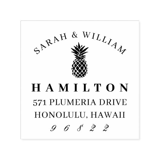Chic Pineappel-Rücksendeadresse Permastempel (Design)