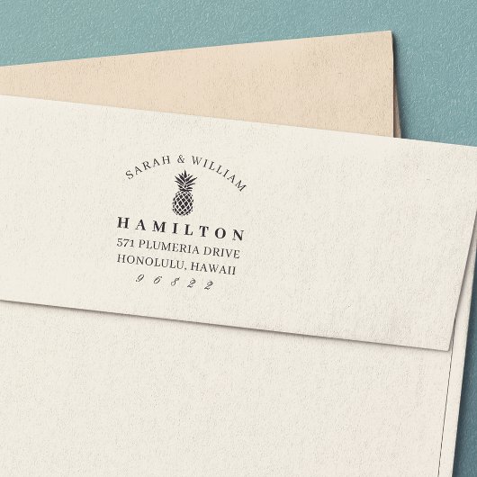 Chic Pineappel-Rücksendeadresse Permastempel