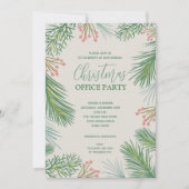 Chic Pines and Berries Christmas Party Einladung (Vorderseite)