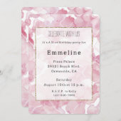 Chic Pink Abstrakt Geburtstag Einladung (Vorne/Hinten)