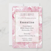 Chic Pink Abstrakt Geburtstag Einladung (Vorderseite)