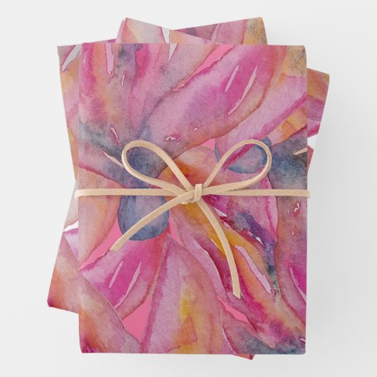 Chic Pink Abstrakt Watercolor Art Geschenkpapier Set (Beispiel)