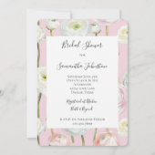 Chic Pink Abstraktes Brautparty Einladung (Vorderseite)