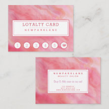 Chic Pink Agate Pattern Business Loyalty Card