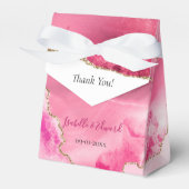 Chic Pink Agate Stone Gold Glitzer Hochzeit Geschenkschachtel (Vorderseite)