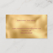 Chic Pink and Gold Floral Crown Business Card Visitenkarte (Rückseite)
