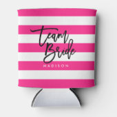 Chic Pink and White Stripes Black Team Bridge Dosenkühler (Vorderseite)