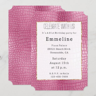 Chic Pink Animal Einladung