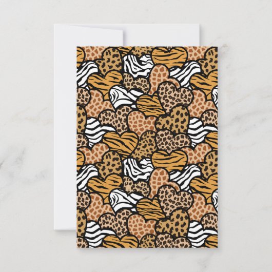 Chic Pink Animal Print Herz Valentine Individuelle Dankeskarte (Rückseite)