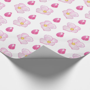 Chic Pink Apple Blossom Buds und Blume auf Weiß Geschenkpapier