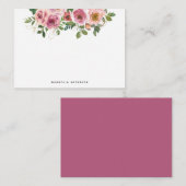 Chic Pink Aquarell Floral Klein Mitteilungskarte (Vorne/Hinten)