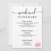 Chic pink Aquarelltasche Geburtstagsprogramm Woche Einladung (Rückseite)